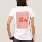 Eva Naam Herhalend Patroonontwerp T-shirt (Achterkant)