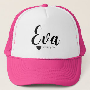 Eva Name Betekenis Minimal Modern Script Black Whi Trucker Pet