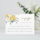 EVA Spring Garden Yellow Floral RSVP-kaart Kaart (Staand voorkant)