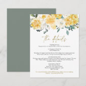 EVA Spring Waterverf Yellow Floral Detail Card Kaart (Voorkant / Achterkant)