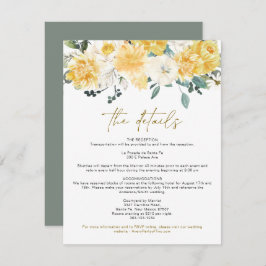 EVA Spring Waterverf Yellow Floral Detail Card Kaart