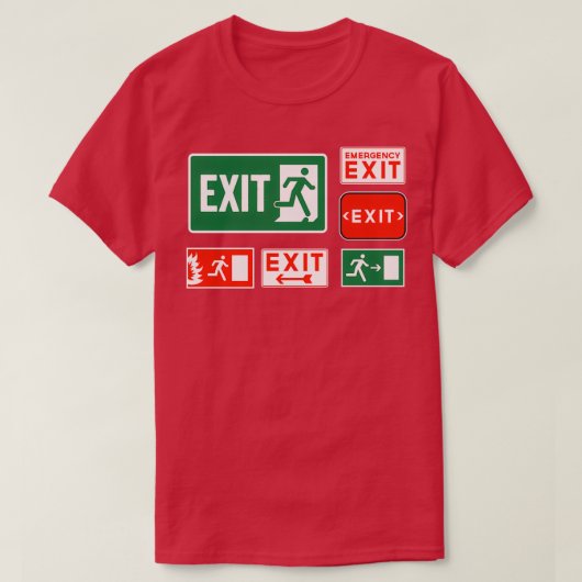 Evacuatiedag bij vertrek t-shirt (Design voorkant)