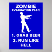Evacuatieplan Zombie 1. Grab Beer 2. Ren als Poster (Voorkant)