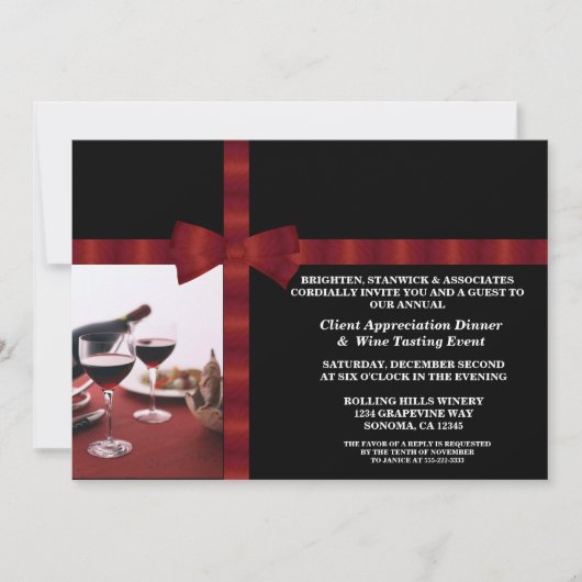 Evaluatie van corporate Event Client Kaart (Voorkant)