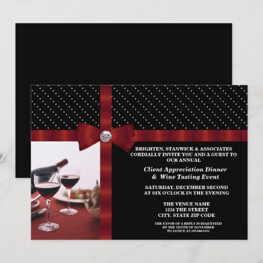 Evaluatie van corporate Event Client Kaart (Voorkant / Achterkant)