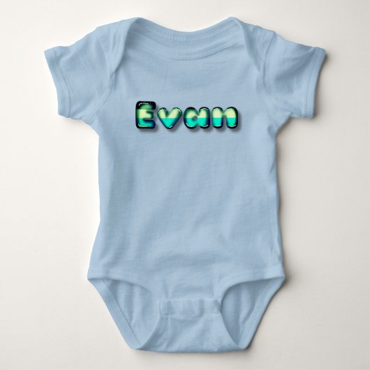 Evan baby jongensnaam kawaii 3d letters romper (Voorkant)