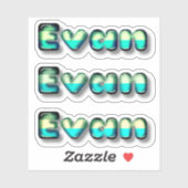 Evan baby jongensnaam kawaii 3d letters sticker (Vel)