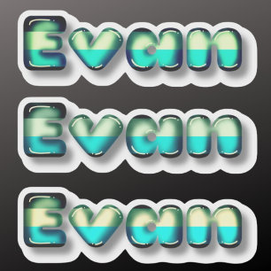Evan baby jongensnaam kawaii 3d letters sticker