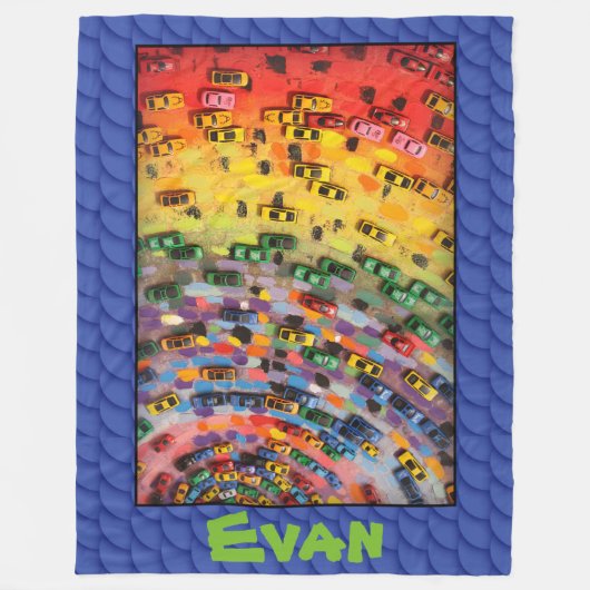 Evan - Blue Fleece Deken (Voorkant)