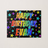 "EVAN" First Name, Fun "HAPPY BIRTHDAY" Legpuzzel (Horizontaal)