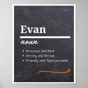 Evan, Jongen Gepersonaliseerde Naam Definitie Poster
