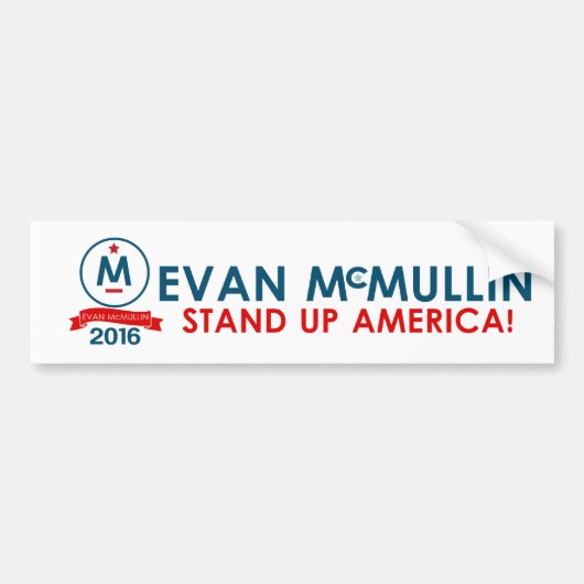 Evan McMullin - Sta Amerika op! Bumpersticker (Voorkant)