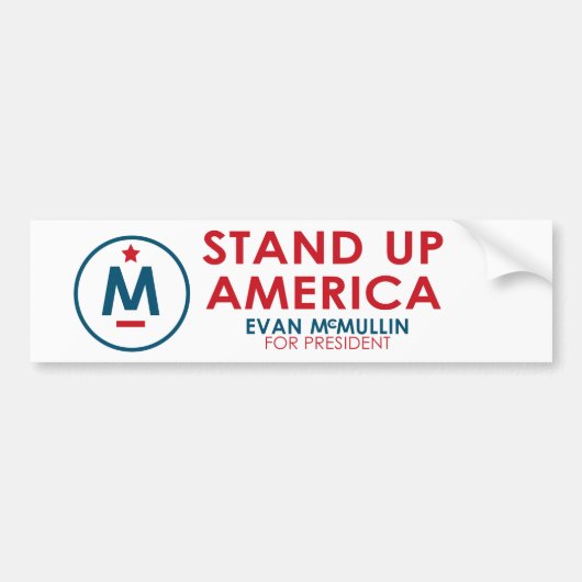 Evan McMullin - Sta Amerika op! Bumpersticker (Voorkant)