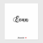 Evan Naam - Handgeschreven kalligrafie Sticker (Vel)