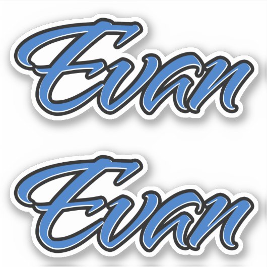 Evan Name blue Aufkleber Sticker Stickerset (Voorkant)