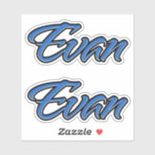 Evan Name blue Aufkleber Sticker Stickerset (Vel)