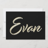 Evan Name white gold Handwriting Karte Kaart (Voorkant)