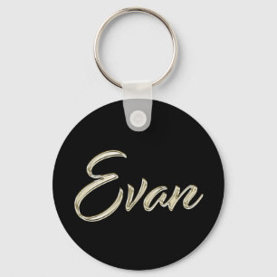 Evan Name whitegold Button Schlüsselanhänger Sleutelhanger
