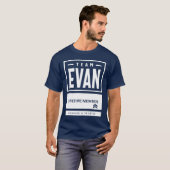 Evan Persoonlijke naam Birthday Gift T-shirt (Voorkant volledig)