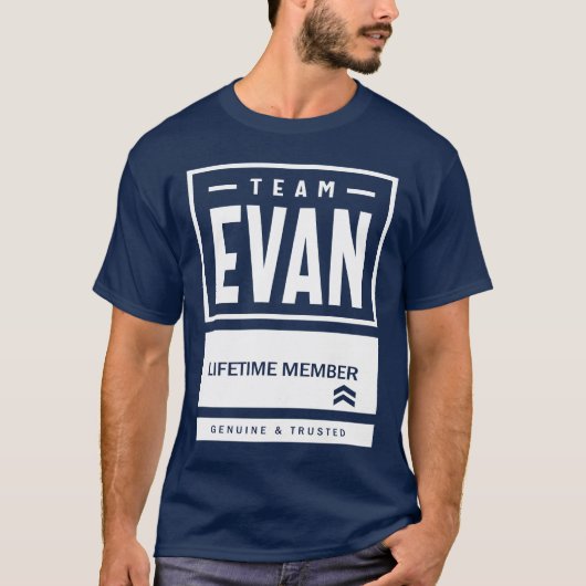 Evan Persoonlijke naam Birthday Gift T-shirt (Voorkant)