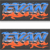 Evan Vorname Name Graffiti Aufkleber Sticker (Voorkant)