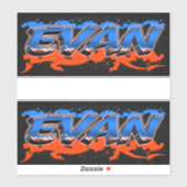 Evan Vorname Name Graffiti Aufkleber Sticker (Vel)