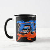 Evan Vorname Name Graffiti blue orange Tasse Mok (Links)