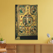 evangelcover, goud met berouw canvas afdruk (Insitu (Woonkamer))