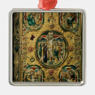 evangelcover, goud met berouw metalen ornament