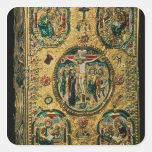 evangelcover, goud met berouw vierkante sticker