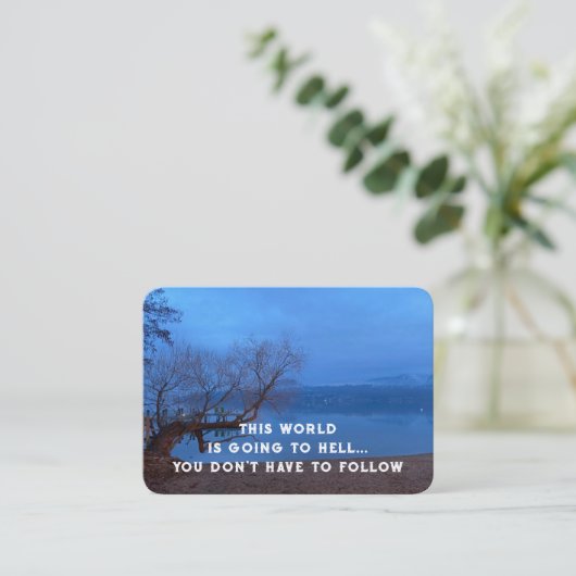 Evangelie Evangelisatie Uitnodigen Verlossing zakb Visitekaartje (Staand voorkant)