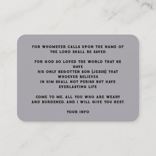Evangelie Evangelisatie Uitnodigen Verlossing zakb Visitekaartje (Achterkant)