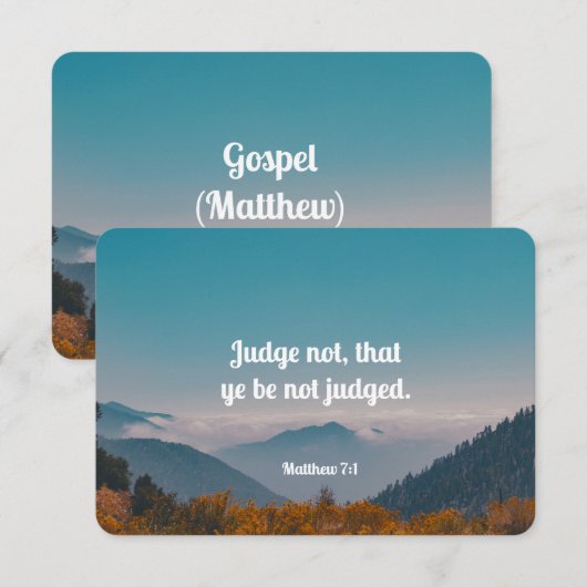 Evangelie Geheugen Verse Set - Matteüs (Voorkant / Achterkant)