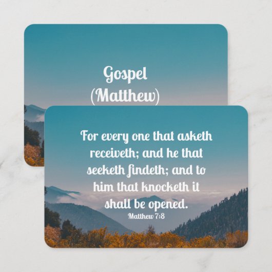 Evangelie Geheugen Verse Set - Matteüs (Voorkant / Achterkant)