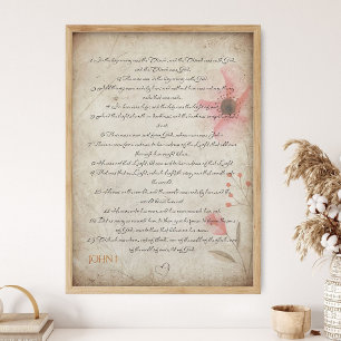 Evangelie, Johannes 1_ Muurdecoratie met Bijbeltek Poster