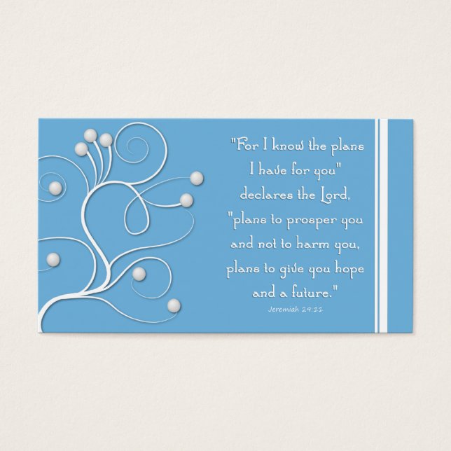 Evangelie Tract Plan van Verlossing Blauwe Swirl Visitekaartjes (Voorkant)