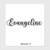 Evangeline Naam - Handgeschreven kalligrafie Sticker (Vel)