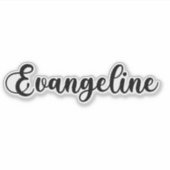 Evangeline Naam - Handgeschreven kalligrafie Sticker (Voorkant)