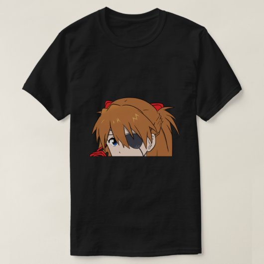 Evangelion Asuka Langley Anime Peeker Sticker Stic T-shirt (Design voorkant)