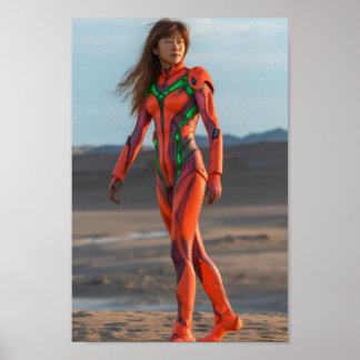 Evangelion van Michael Bay - Asuka Poster