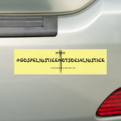 Evangelische justitie niet Bumpersticker voor soci (Op auto)