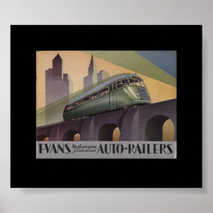 Evans Auto Railers 1930's Poster