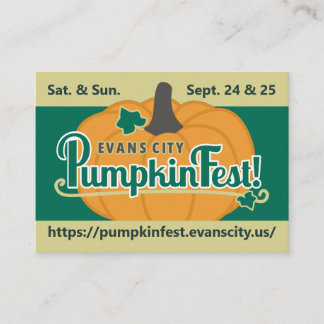 Evans City PumpkinFest 2022 Visitekaartje