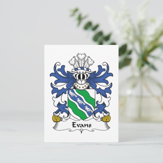 Evans Family Crest Briefkaart (Staand voorkant)