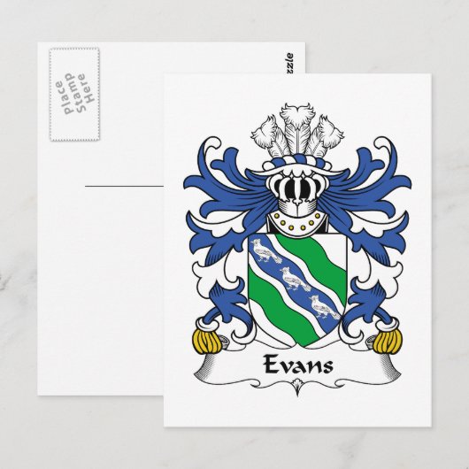 Evans Family Crest Briefkaart (Voorkant / Achterkant)