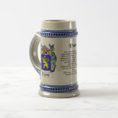 Evans Family Crest stein Bierpul (Voorkant links)