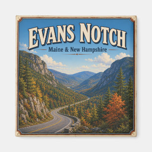 Evans Notch Maine New Hampshire Vintage Schilderac Magneet