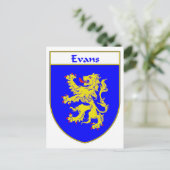 Evans Wapenbekleding/Familiekust (Wales) Briefkaart (Staand voorkant)