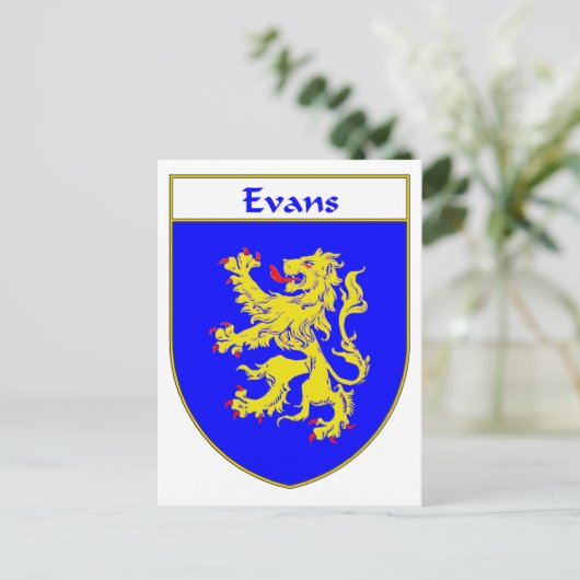 Evans Wapenbekleding/Familiekust (Wales) Briefkaart (Staand voorkant)