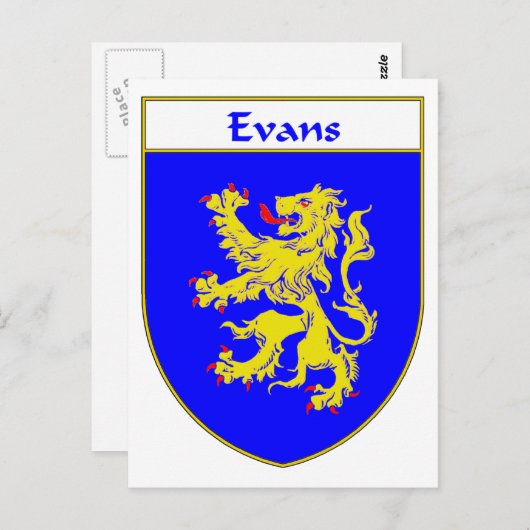 Evans Wapenbekleding/Familiekust (Wales) Briefkaart (Voorkant / Achterkant)